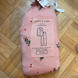 Medium Love & Lore Pink Piped Pajama Set